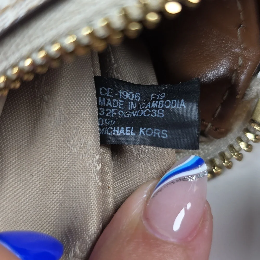 MICHAEL KORS VANILLA TAN‎ LOGO BAG LEXINGTON CROSSBODY SHOULDER PURSE GUC - Picture 13 of 16